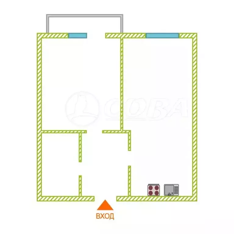 1-комнатная квартира: Тюмень, улица Тимирязева, 8к1 (33.8 м) - Фото 0