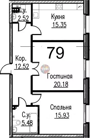 2-к кв. Санкт-Петербург Петровский просп., 11к2 (70.7 м) - Фото 1