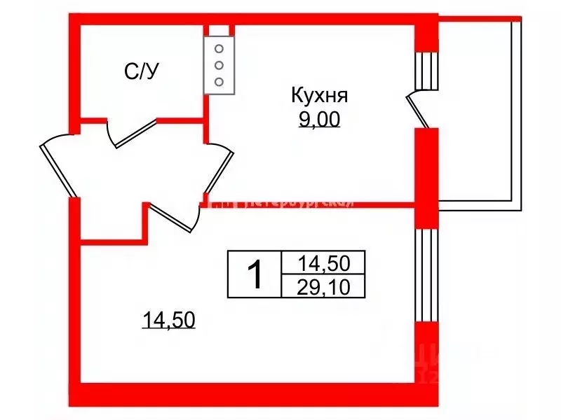 1-к кв. Ленинградская область, Мурино Всеволожский район, ул. ... - Фото 1