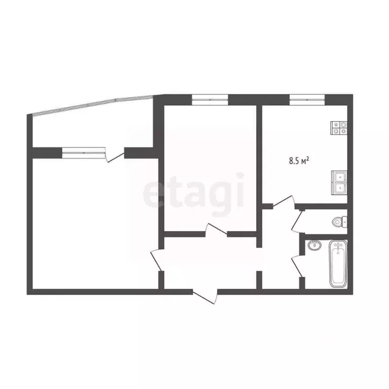 2-к кв. Тюменская область, Тюмень ул. Боровская, 9 (50.6 м) - Фото 1