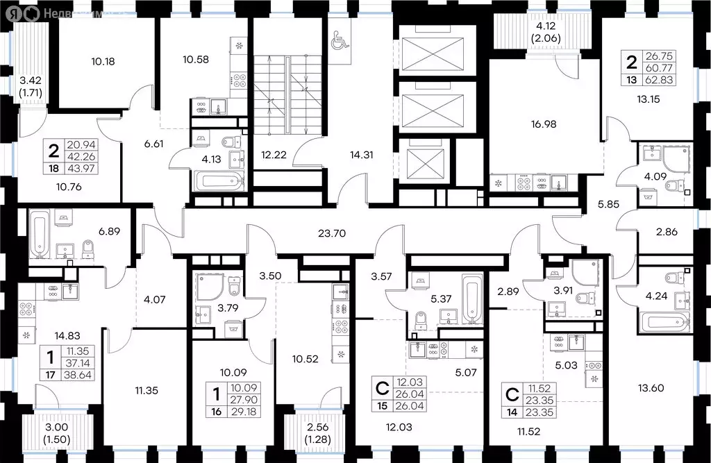 Квартира-студия: Нижний Новгород, ЖК Глоракс Левобережный (23.35 м) - Фото 2