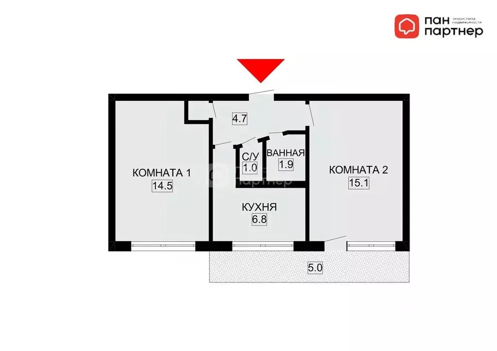 Комната Санкт-Петербург ул. Петра Смородина, 6 (15.1 м) - Фото 2