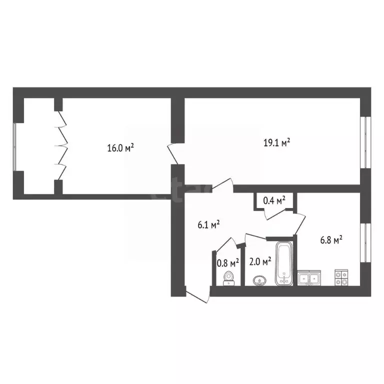 2-к кв. Севастополь пл. 50-летия СССР, 5/3 (52.8 м) - Фото 2