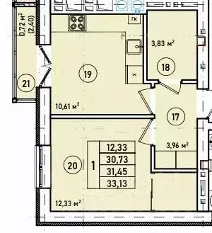 1-к кв. Калининградская область, Гурьевск Новая Резиденция жилой ... - Фото 1