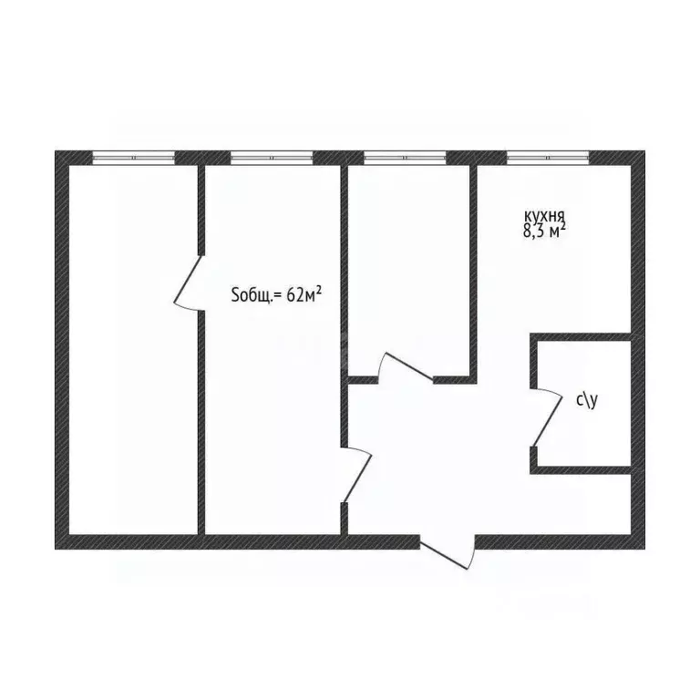 3-к кв. Брянская область, Брянск Новозыбковская ул., 7 (62.6 м) - Фото 2