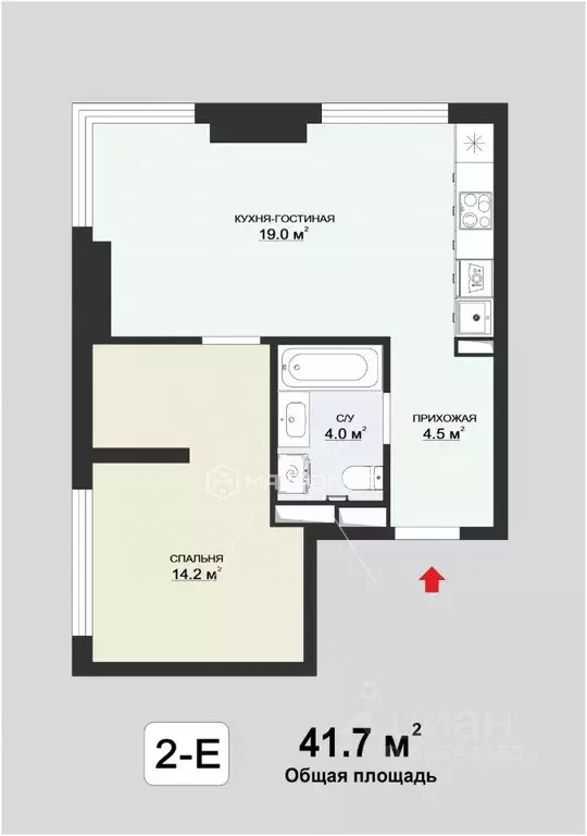1-к кв. Москва Очаковское ш., 5к2 (42.0 м) - Фото 2