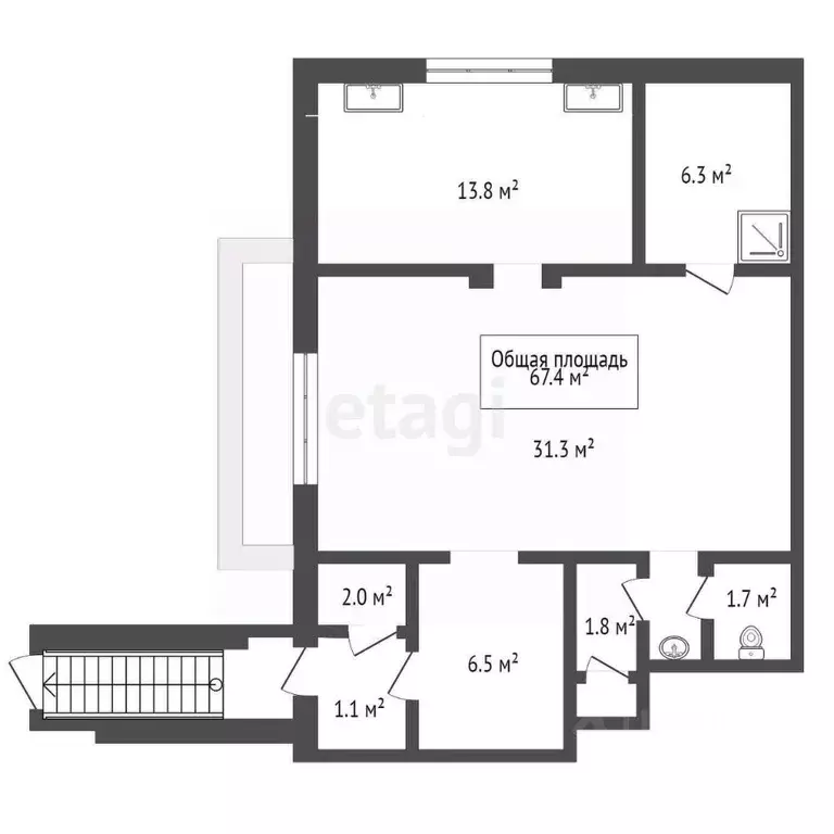 Офис в Новосибирская область, Новосибирск Горский мкр, 47 (67 м) - Фото 2