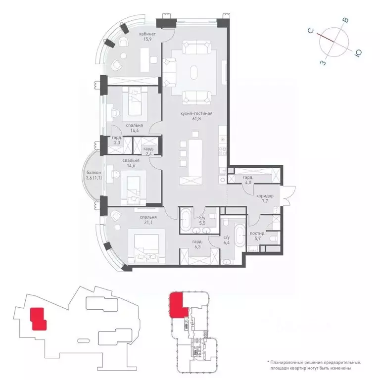 4-к кв. Москва Большая Татарская ул., 35С7-9 (170.8 м) - Фото 0