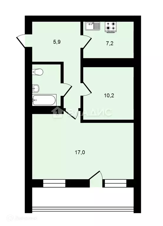 Продаётся 2-к квартира, 44.1 м - Фото 1
