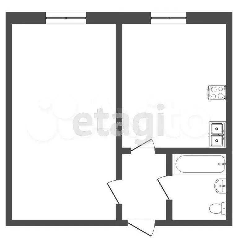1-к. квартира, 32,8 м, 5/9 эт. - Фото 0