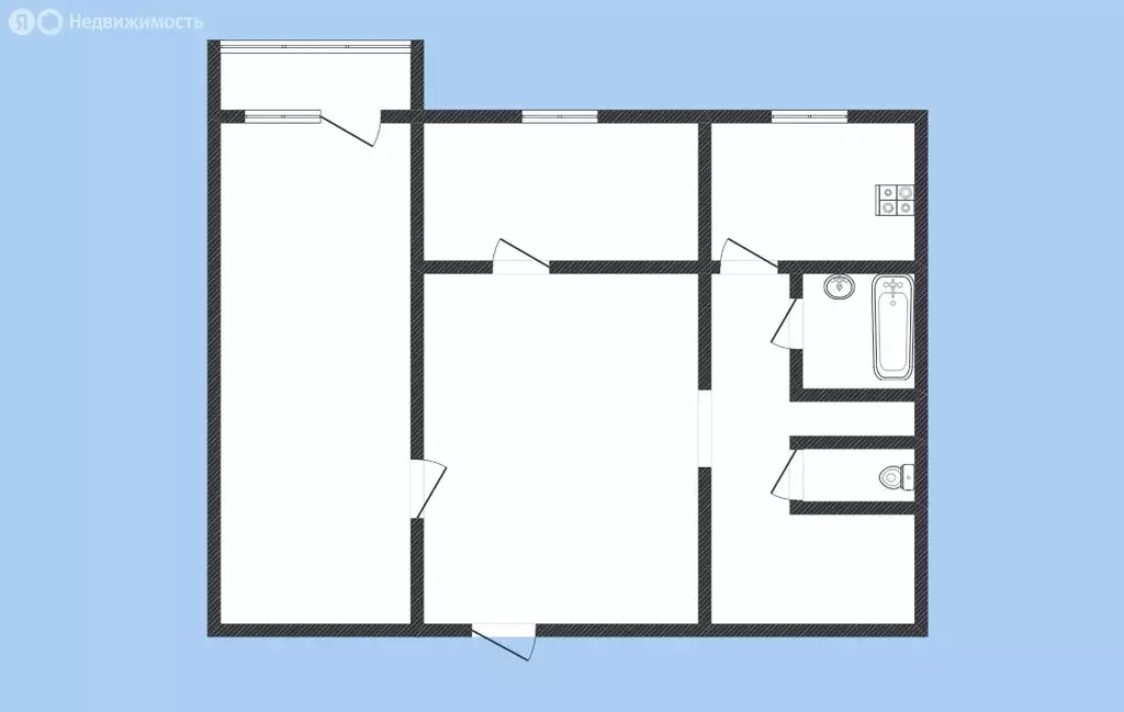 2-комнатная квартира: Черкесск, улица Космонавтов, 60 (52.2 м) - Фото 1
