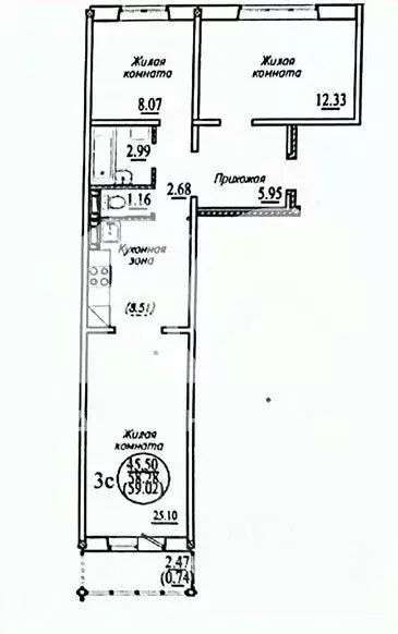 3-к кв. Новосибирская область, Новосибирск ул. Александра Чистякова, ... - Фото 2