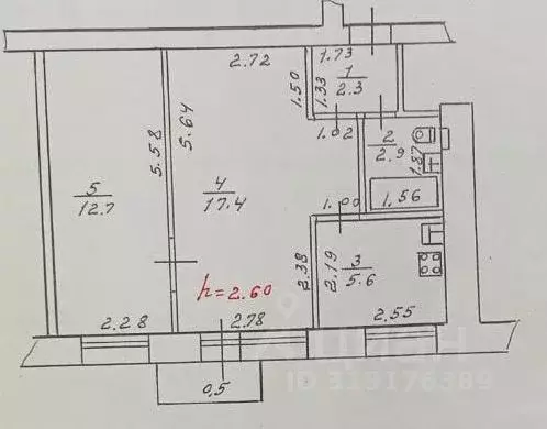 2-к кв. Тверская область, Тверь ул. Богданова, 26/17 (41.4 м) - Фото 1
