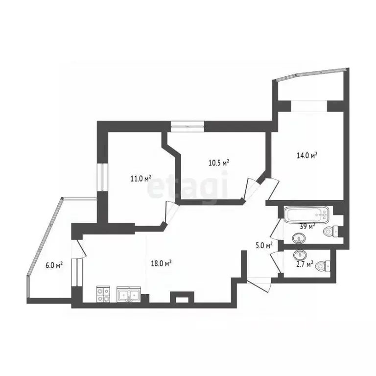 3-к кв. Ростовская область, Ростов-на-Дону Нижегородская ул., 31/3 ... - Фото 2