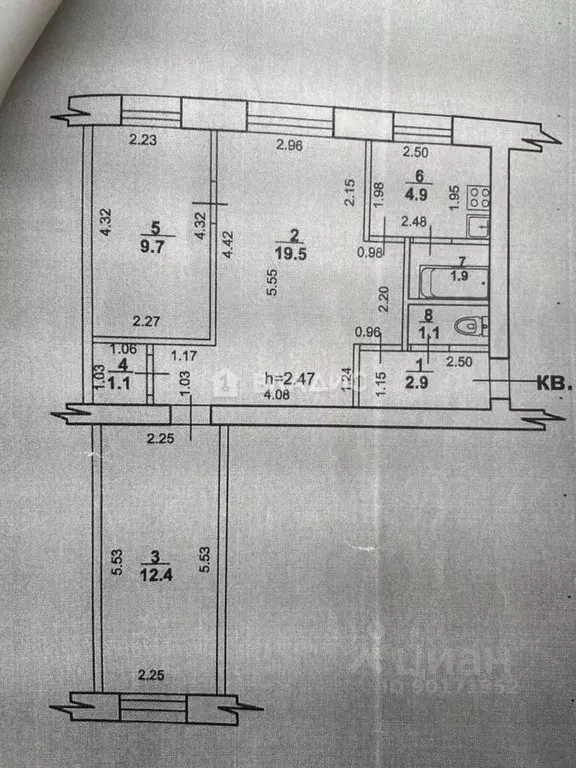3-к кв. Башкортостан, Стерлитамак просп. Октября, 22 (53.5 м) - Фото 2