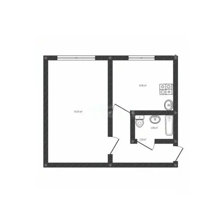 1-к кв. Иркутская область, Ангарск 17А мкр, 28 (35.5 м) - Фото 2