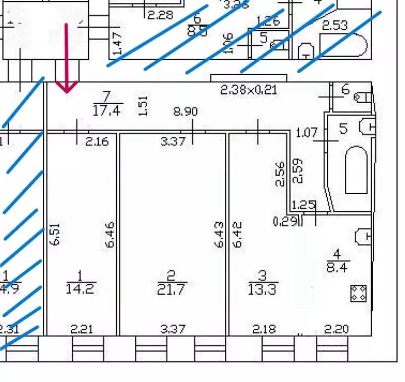 2-к кв. Санкт-Петербург Полтавская ул., 12 (80.6 м) - Фото 2