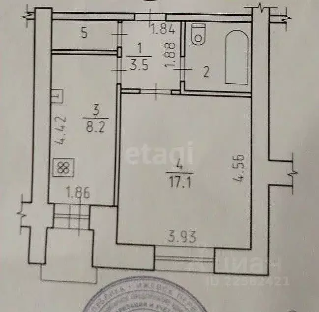 1-к кв. Удмуртия, Ижевск Автозаводская ул., 64 (33.7 м) - Фото 1