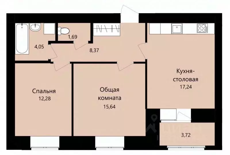 2-к кв. Мордовия, Саранск ул. Филатова, 11 (61.13 м) - Фото 1