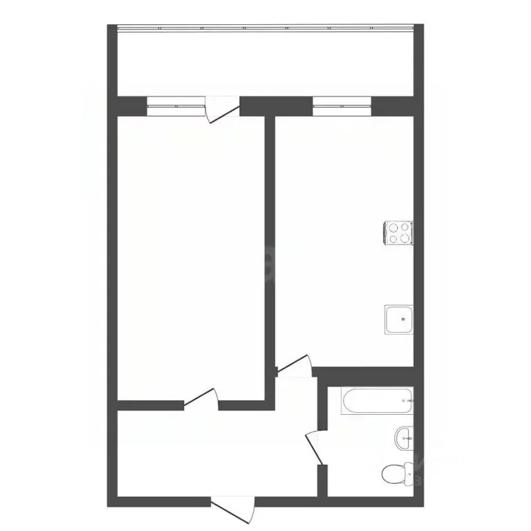 1-к кв. Тюменская область, Тюмень Магаданская ул., 5 (44.6 м) - Фото 1