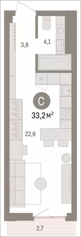 Квартира-студия: Екатеринбург, жилой район Сортировочный, микрорайон ... - Фото 2