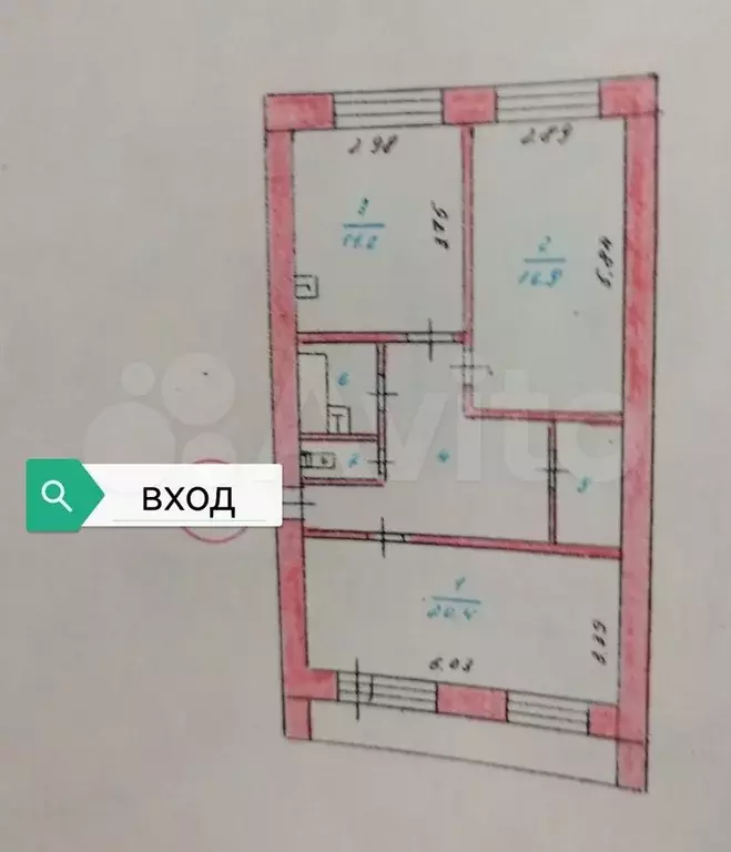 2-к. квартира, 69,8 м, 4/4 эт. - Фото 0