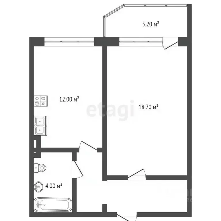 1-к кв. Ханты-Мансийский АО, Сургут Университетская ул., 41 (43.9 м) - Фото 1