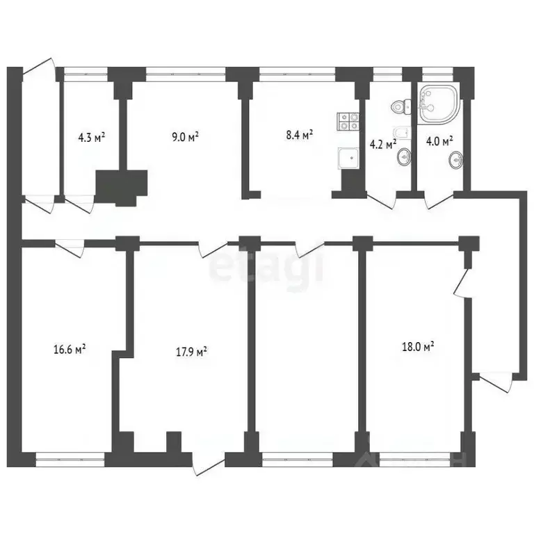 4-к кв. Крым, Ялта ул. Кирова, 134 (126.1 м) - Фото 1