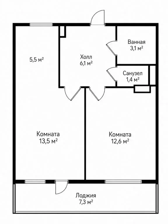 2-комнатная квартира: деревня Рыбаки, 3-й Восточный проезд, 2 (43 м) - Фото 1