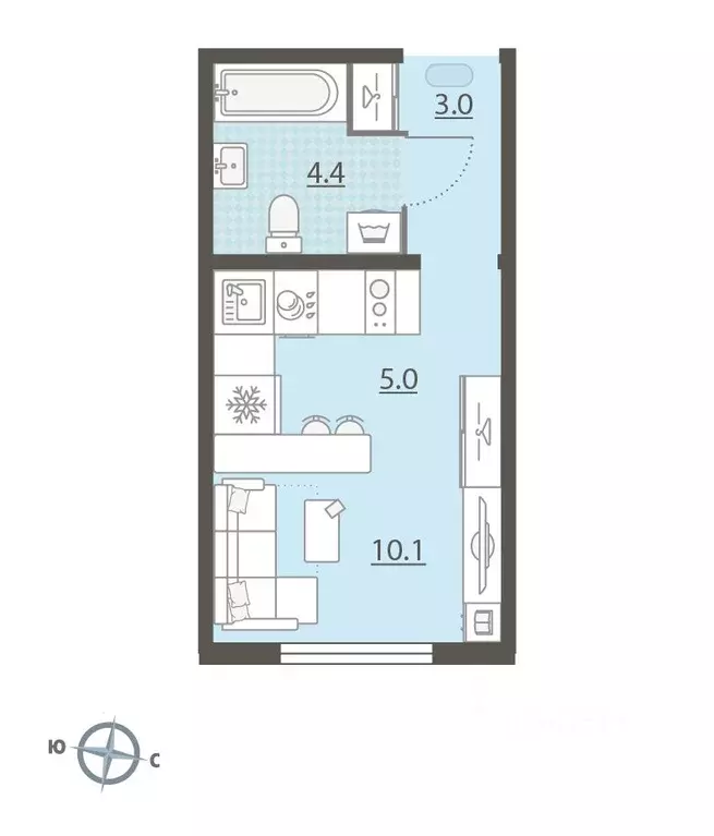 Студия Свердловская область, Екатеринбург Комсомольский жилрайон, ... - Фото 1