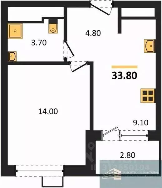 1-к кв. Воронежская область, Воронеж бул. Содружества, 6 (33.8 м) - Фото 1