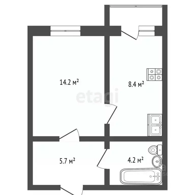 1-к кв. Забайкальский край, Чита ул. Казачья, 22Б (38.0 м) - Фото 2