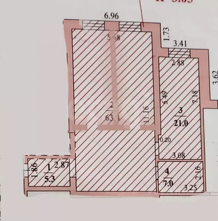 3-к кв. Липецкая область, Липецк ул. Ушинского, 80 (96.7 м) - Фото 2