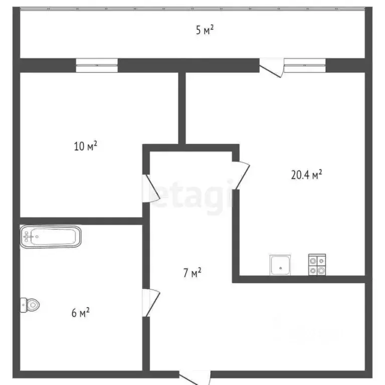 1-к кв. Брянская область, Брянск ул. Имени О.С. Визнюка, 20 (43.4 м) - Фото 1