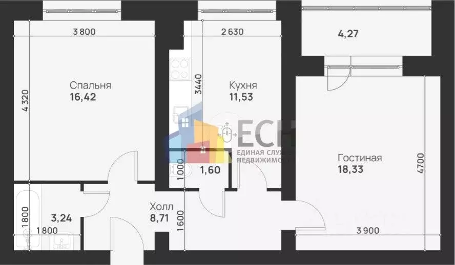 2-к кв. Тульская область, Тула ул. Героев России, 2 (64.1 м) - Фото 0