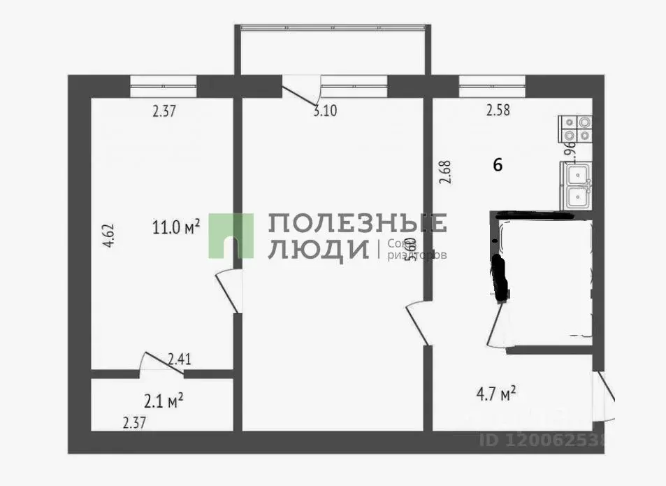 2-к кв. Севастополь просп. Генерала Острякова, 80 (45.0 м) - Фото 2