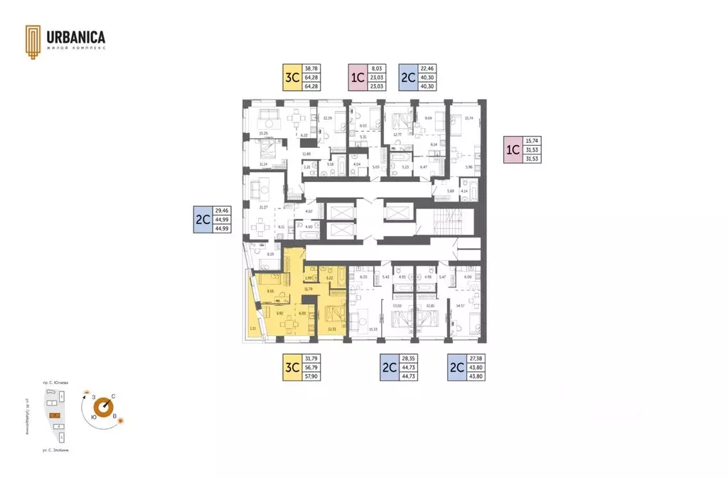 3-к кв. Башкортостан, Уфа Зеленая Роща жилрайон, Урбаника жилой ... - Фото 2