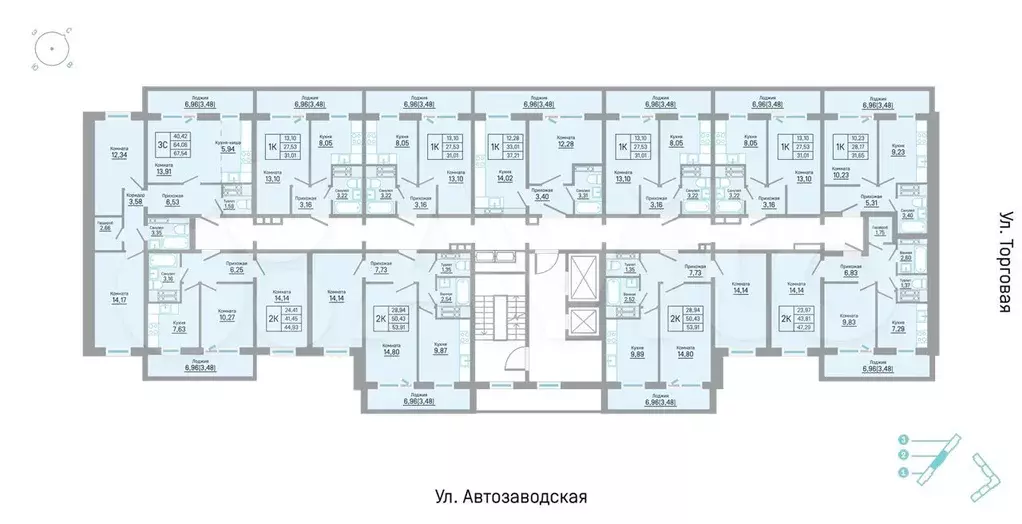 2-к. квартира, 47,3 м, 13/16 эт. - Фото 1