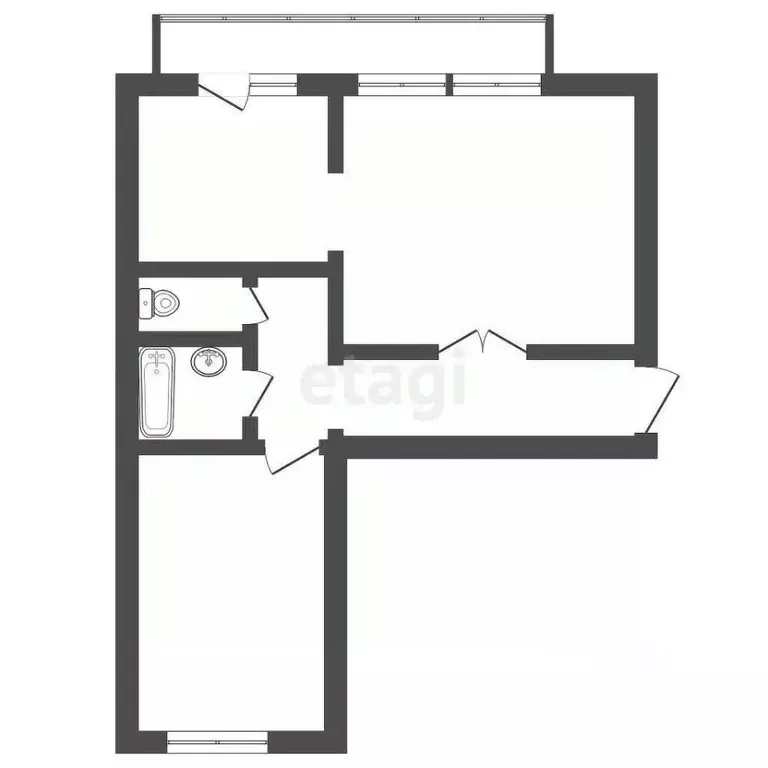 2-к кв. Челябинская область, Южноуральск ул. Яблочкова, 13А (50.7 м) - Фото 1