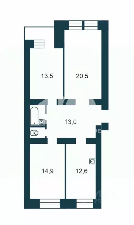 3-к кв. Новосибирская область, Новосибирск Народная ул., 24 (78.9 м) - Фото 1