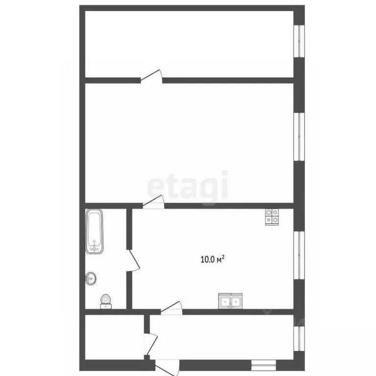 2-к кв. Костромская область, Нерехта ул. Незамаева, 20 (36.2 м) - Фото 1