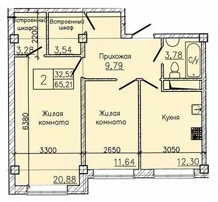 2-к кв. Ставропольский край, Пятигорск ул. Ермолова, 28А (68.6 м) - Фото 1