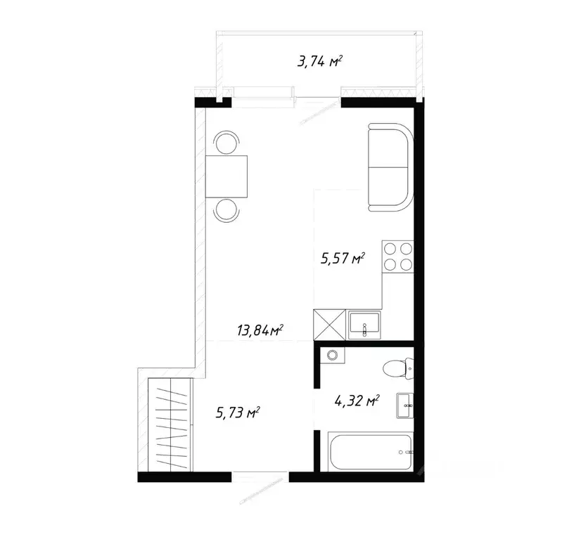 1-к кв. Иркутская область, Иркутск ул. Баррикад (33.2 м) - Фото 1