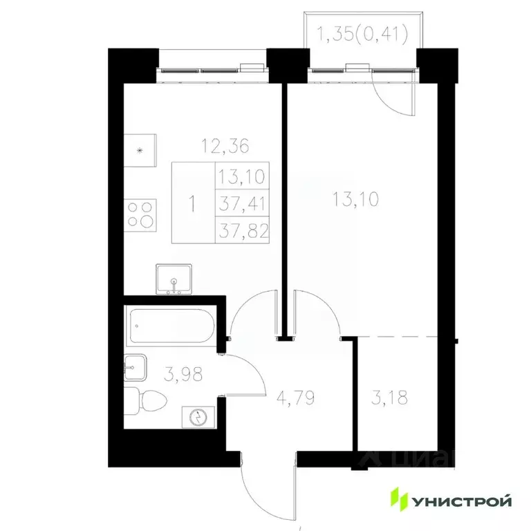 1-к кв. Татарстан, Казань Адмиралтейская Слобода мкр, Статум жилой ... - Фото 1