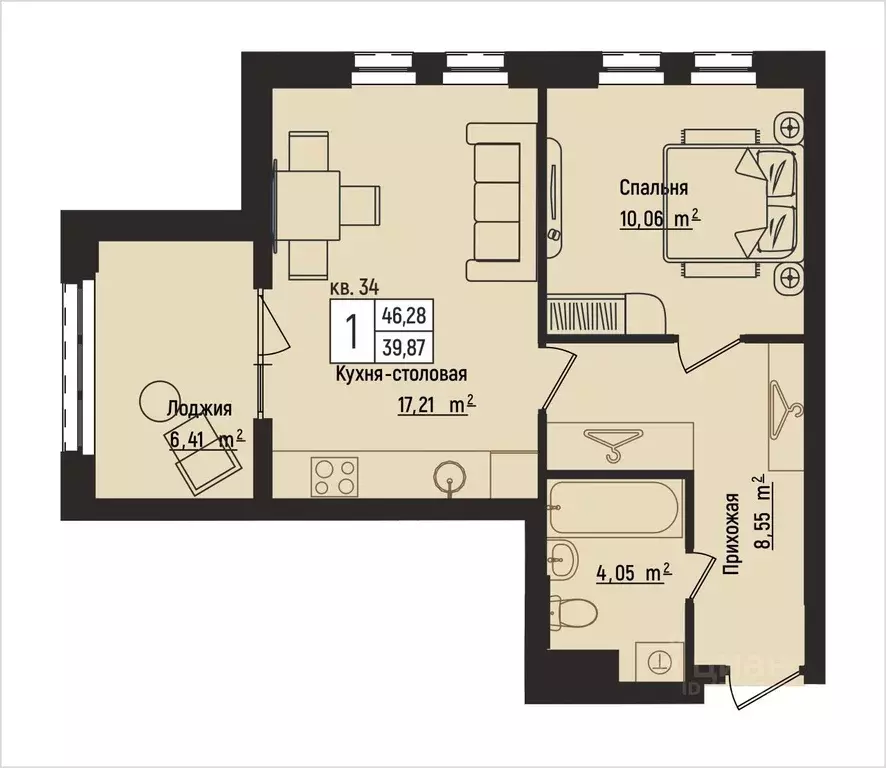 1-к кв. Нижегородская область, Нижний Новгород Литературная ул., 5 ... - Фото 1