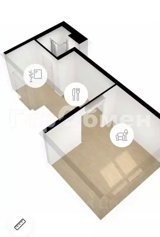 Студия Москва Очаковское ш., 5к6 (25.1 м) - Фото 1