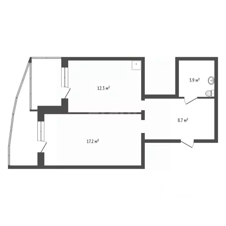 1-к кв. Красноярский край, Красноярск 9 Мая ул., 19А (42.3 м) - Фото 2