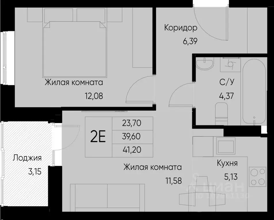 2-к кв. Татарстан, Зеленодольский район, Васильево муниципальное ... - Фото 0