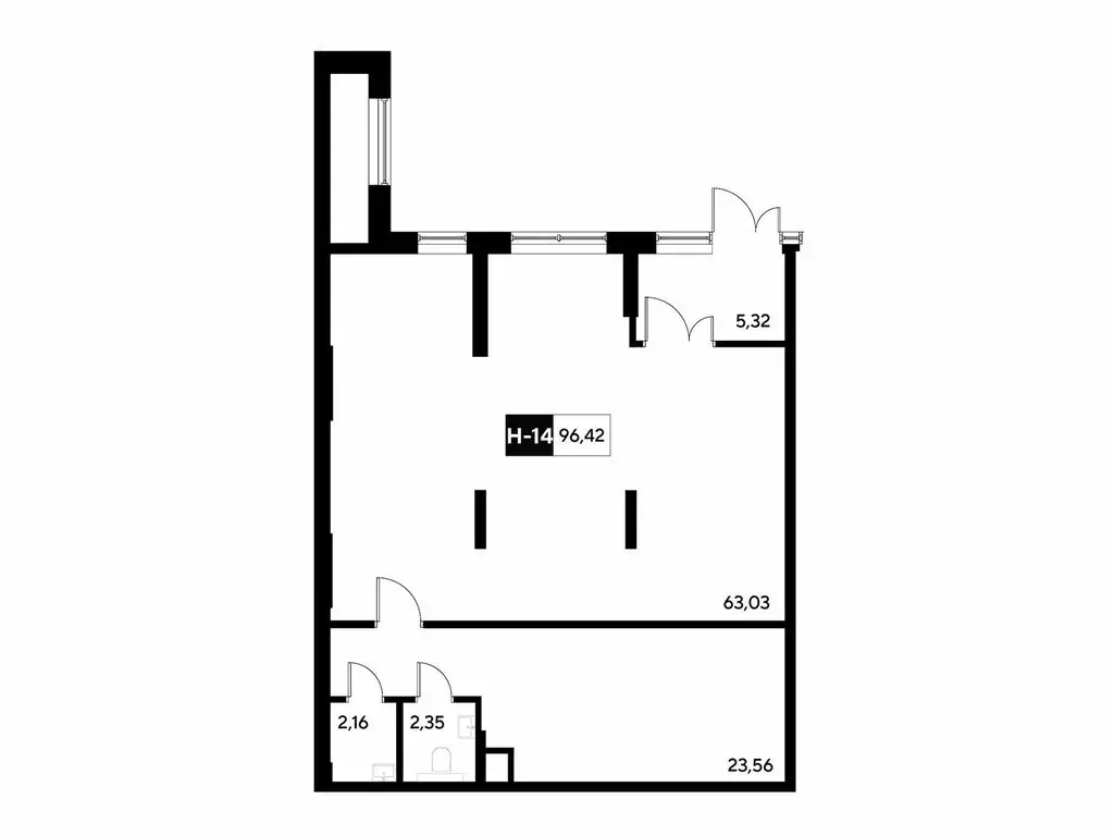 Офис (96.42 м) - Фото 1