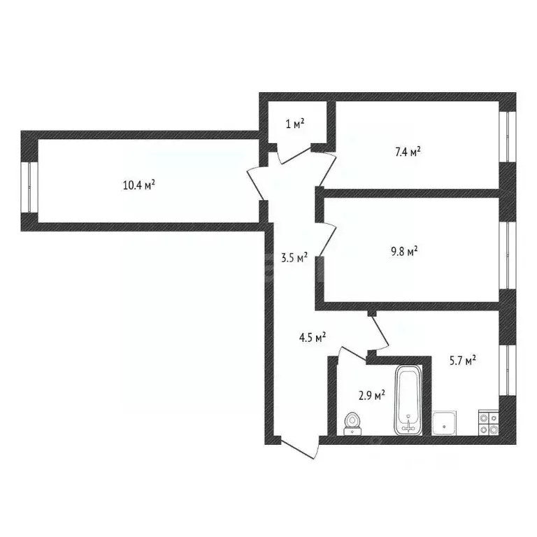 3-к кв. Нижегородская область, Нижний Новгород ул. Шорина, 16 (45.2 м) - Фото 2